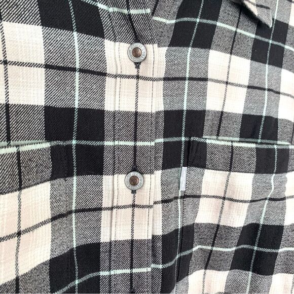 Levi’s SilverTab Oversized Boyfriend Black Beige Plaid Flannel NWT - Picture 3 of 8